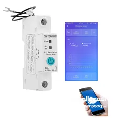  1 قاطع كهرباء ذكي Ewelink Smart WIFI Energy Power Meter Alexa google for Smart home