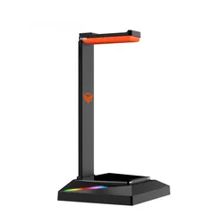  1 Meetion U003 RGB Stand For Gaming Headphone حامل قاعدة سماعات مضاءة مع مداخل