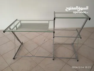  4 طاولة مكتب زجاج
