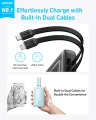  2 Anker Power Bank (10K,30W, Built-In USBC+Lightning Cable) -NEW -MEAGByte