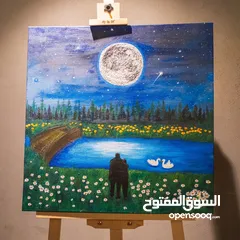  6 لوحات فنية مرسومة يدوي و لوحات حسب الطلب و تصاميم منشورات مواقع التواصل الاجتماعي