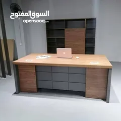  21 مكتب اداري 160*80 مع جانبية وطاولة وسط تفصيل خشب مستورد بسعر المنصع واعلى جودة وأقل الاسعار