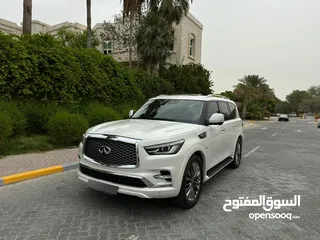  23 للبيع انفينتي QX80 موديل 2019 خليجي من داخل زعفراني فلل اوبشن كاااملة المواصفات  قمة فالنظافة