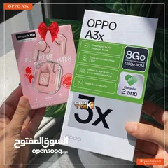  1 هدية سماعه بلوتوث جهاز جديد بالكرتونة oppo A3X رام 8 جيجا 128 مكفول سنة متوفر توصيل