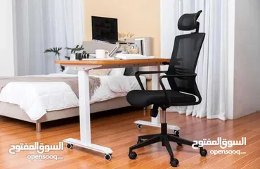  6 كرسي مكتب مريح، كرسي كمبيوتر شبكي بمسند ظهر مرتفع، ومسند رأس قابل للتعديل ومسند ذراع معدني، كراسي