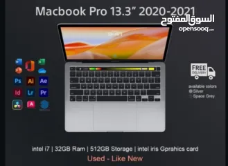  1 Macbook pro 13.3  2020-2021