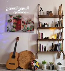  1 مكتبة كتب من الخشب والحبل  أشغال يدوية للبيت