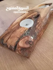  6 مزهريات نحاس صغير مع جذع شجرة زيتون شمعدان خماسي