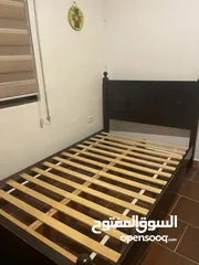  4 تخت بحالة الجديد مفرد ونص خشب زان مع فرشه