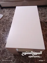  1 طاولة وسط لون ابيض  طاولة شاشة لون ابيض