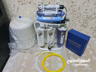  1 فلتر مياه تايواني حفر 9مراحل مع UV وساعه ضغط وستاند بسعر مغري