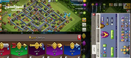  10 حساب كلاش تاون14 ماكس مع كلان لفل 13