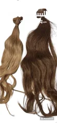  5 وصلات شعر طبيعي 100 بالمية طولهم لاكتر  من نصف الظهر مو صناعي عدد 40 خصلة بسعر مغري وبتقدري تصبغيهم