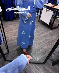  2 اجاا ؏ بالك هيك موديل فستـان  فستـان جينـز قطعتين قـمـاش  تـنـسـل خـفيـف صيـفـي فري فاير سايز