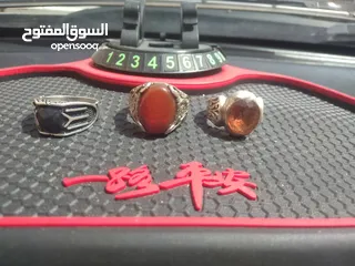  1 للبيع ثلاث خواتم  خاتم فضة بحجر الكسندريت حجر الأمراء والملوك المتلون وخاتمين وجهاز كشف