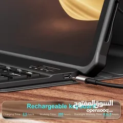  4 INFILAND Galaxy Tab A7 Backlit Keyboard Caseكفر مع كيبورد مضاء 7 الوان  لتاب A7