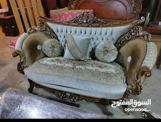  2 طقم كنبايات ملكي حفر خشب زان مصري شبه جديد