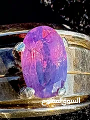  30 خاتمين فضه صباغه يدويه حرفيه متوجين بحجر زفير كشميري وحجر ياقوت كشميري طبيعيين غير معاجين إطلاقا