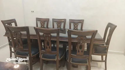  6 طاولة سفرة زان 8 مقاعد بحالة الجديد