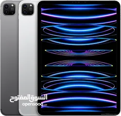  3 iPad pro 11 inch M2  128GB/256GB  ‏NEW NO AVTIVE  جديد بالكرتونة  لون سلڤر ورمادي مميز