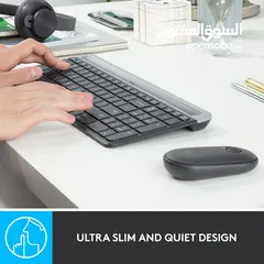 2 لوحة مفاتيح و ماوس لاسلكيان Logitech MK470 SLIM  من لوجيتك جديده  بسعر حرق