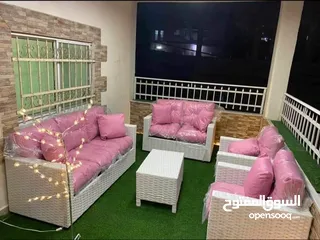  9 طقم راتان 5 مقاعد   يتوفر مراجيح ثلاثية  يتوفر أطقم رتان سباعي  مراجيح عش البلبل