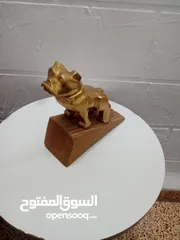  2 مجسم بول دوق ذهبي bulldog gold  شعار بولدوغ الذهبي معدن صب ذهبي