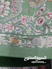 7 سجادة حرير طبيعي قم ايراني يدوي