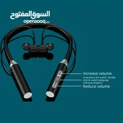  6 سماعات الأذن اللاسلكية الرياضية بدون أسلاك مع حلقات للرقبة،