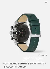  34 Luxury Digital Mont Blanc Smart Watch: Summit 3 Tri-Color Edition - Green Leather & Black Straps