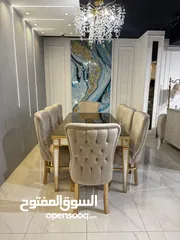  23 غرفه سفره فخمه مصريه حفر يدوي  ملبس ورق الذهب  استيراد مصر