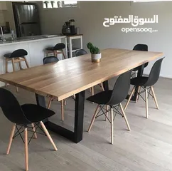  10 طاولة سفرة خشب طبيعي في عنا كل الاحجام الاسعار بتبلش من 130