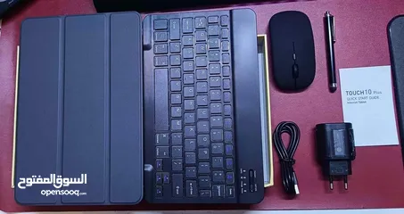  3 Vasoun Touch 10 Plus Tablet تابلت 10 إنش بكج (فليب كفر+كيبورد وايرلس+ماوس وايرلس+قلم لمس) بسعر مغري