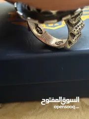  1 خاتم فضه عقيق منقوش