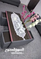  1 بفات وطاولات خشب سويد استعمال 3 شهور فقط جديد مافيها ولا غلطه
