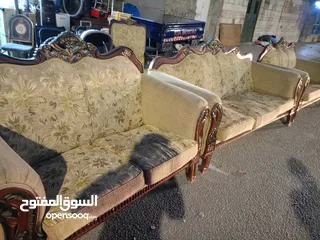  2 طقم كنب شبه جديد نخب زان مصري سبع مقاعد