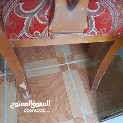  1 كراسي سفره  عدد 6  زان