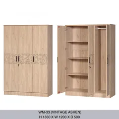  2 NEW STYLE THREE DOOR CUPBOARD