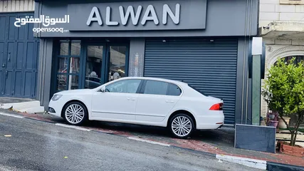  4 سكودا سوبيرب ديزل 2014 فل اضافات مع فتحه دهان الشركة موجوده في الخليل للبيع أو البدل