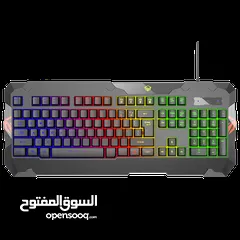  3 MEETION C505 GAMING 4 IN 1 KIT KEYBOARD MOUSE HEADPHONE AND MOUSE PAD-كيبورد وماوس سلكي قيمينق مضيء