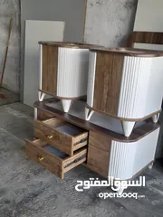  2 طاولات وسط خشب ودهان مكون من ثلاث قطع او حسب الطلب جميع احجام مع إمكانية تغير الون