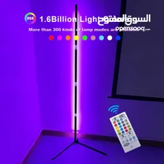  7 اضاءة حائط للغرف شكل زاوية RGB مع تحكم على التطبيق كامل Modern LED Floor Lamp RGB Corner Decoration