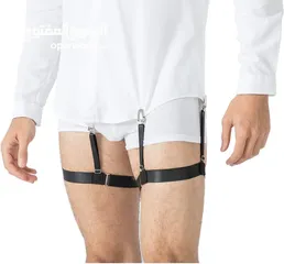  7 جوز حزام فخدين  شيال ثلاثي تحزيم  مطاط  و ملاقط ستانلس   للرجل العصري و الانيق  مصمم ليدووم ويدووم