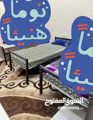  1 تخت حديد مستعمل بحالة الوكاله بستحمل وزن 150 كيلو عدد 3 تفصيل التخون نضاف ومرتبات
