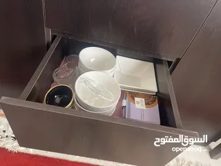  3 بوفيه   خشبي بني محروق