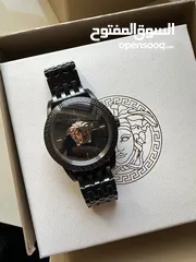  3 ساعة VERSACE Medusa لون اسود و روز جولد