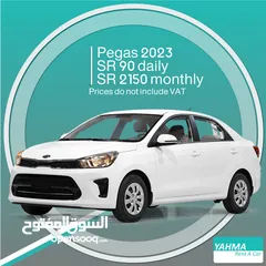  1 Kia Pegas 2023 for rent - Free delivery for monthly rental