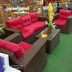  25 أطقم رتان و يتوفر التوصيل لباب البيت وطاولة الوسط هدية  طقم خماسي
