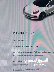  10 Tesla model 3 2023 لون آبيض لؤلؤي
