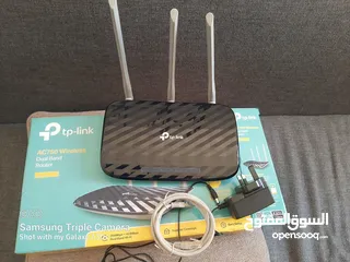  1 روتر منزلي استعمال خفيف TP-Link AC750 Wireless Dual Band Router   تي بي لينك آرشر C20 راوتر برودباند